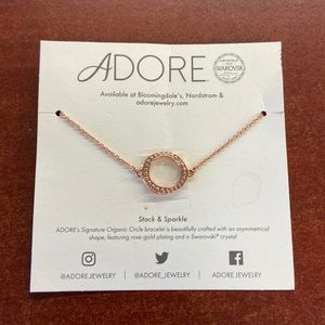 Rose gold bracelet with Swarovski crystal accent